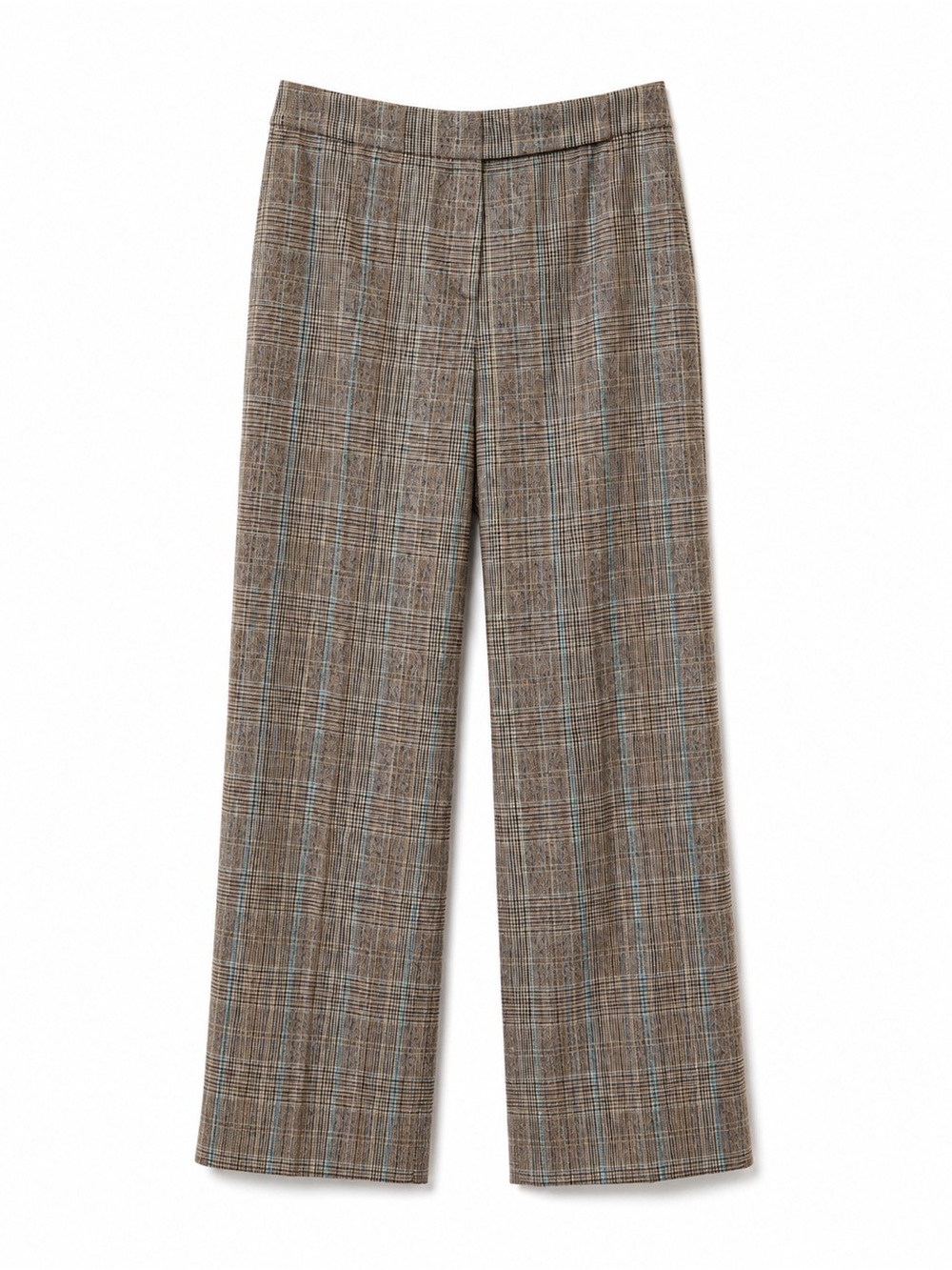 Faconnable Women’s 10 NWT Brown Plaid Wool Trousers Straight Leg - Picture 2 of 9